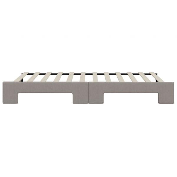 Tagesbett Ausziehbar Taupe 90x200 cm Stoff