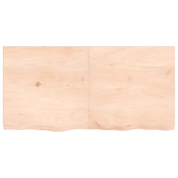 Tischplatte 120x60x(2-6) cm Massivholz Eiche Unbehandelt