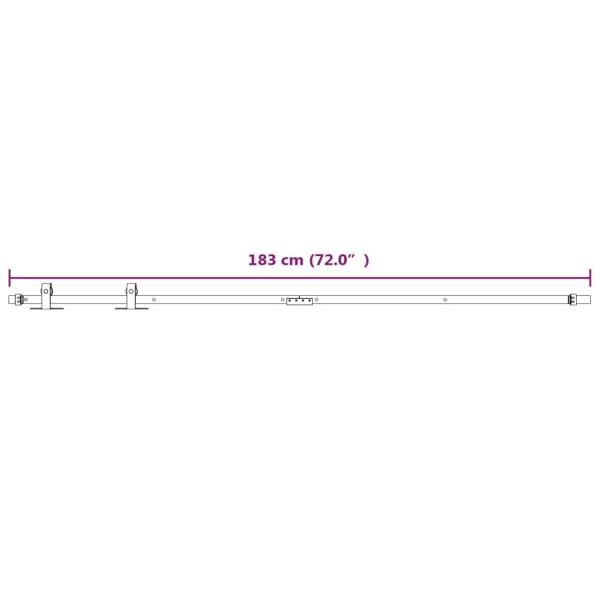 Mini Schiebetürbeschlag Set für Schranktüren Carbonstahl 183 cm