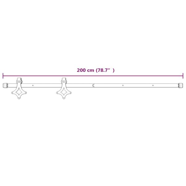 Schiebetürbeschlag 200 cm Stahl Weiß