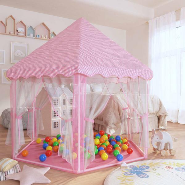 Prinzessin-Spielzelt mit 250 Bällen Rosa 133x140 cm 