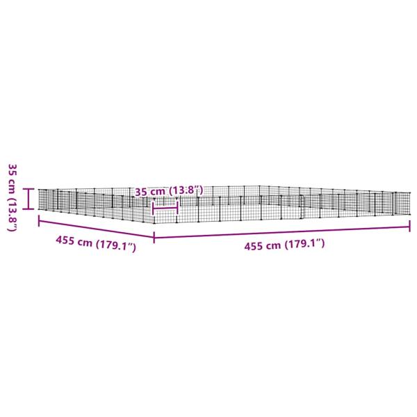 52-tlg. Haustierkäfig mit Tür Schwarz 35x35 cm Stahl