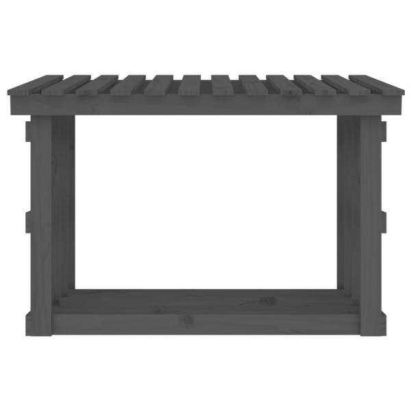 Kaminholzregal Grau 108x64,5x77 cm Massivholz Kiefer