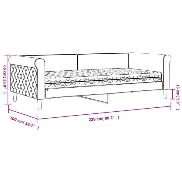 Tagesbett mit Matratze Rosa 90x200 cm Samt