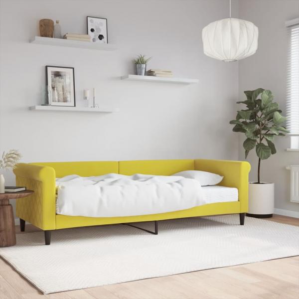 ARDEBO.de - Tagesbett mit Matratze Gelb 80x200 cm Samt