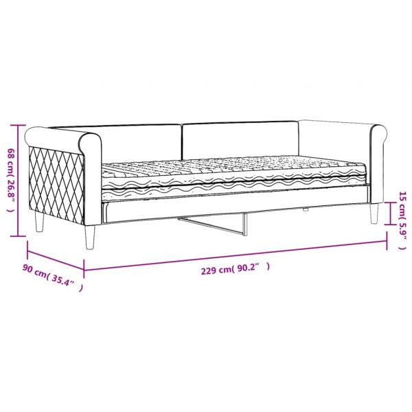 Tagesbett mit Matratze Gelb 80x200 cm Samt