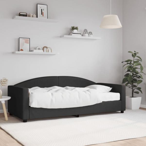ARDEBO.de - Tagesbett mit Matratze Schwarz 90x190 cm Stoff