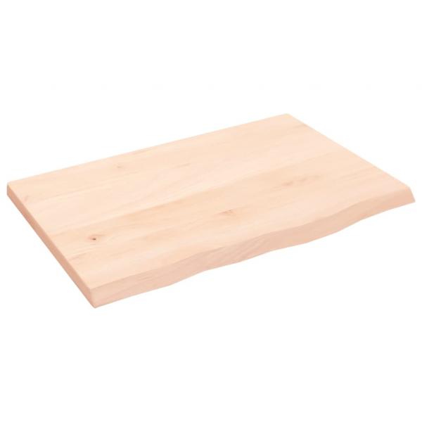 Tischplatte 60x40x2 cm Massivholz Eiche Unbehandelt