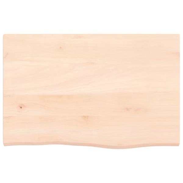 Tischplatte 60x40x2 cm Massivholz Eiche Unbehandelt