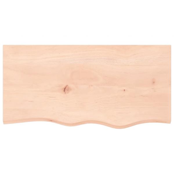 Tischplatte 80x40x(2-6) cm Massivholz Eiche Unbehandelt