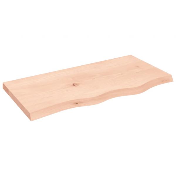 Tischplatte 80x40x(2-4) cm Massivholz Eiche Unbehandelt