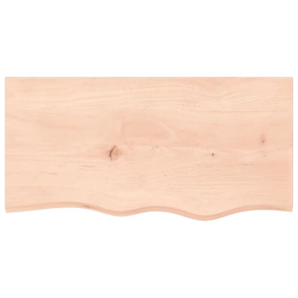 Tischplatte 80x40x(2-4) cm Massivholz Eiche Unbehandelt
