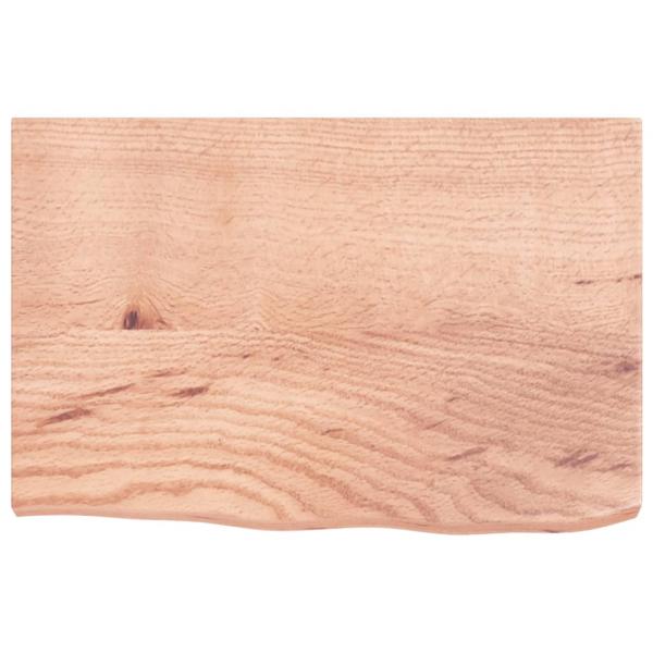 Tischplatte Hellbraun 60x40x(2-4) cm Massivholz Eiche Behandelt