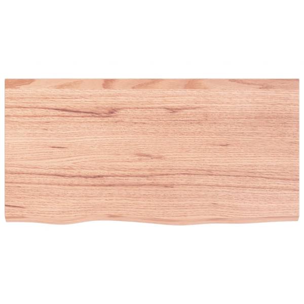 Tischplatte Hellbraun 80x40x(2-6) cm Massivholz Eiche Behandelt