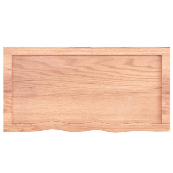 Tischplatte Hellbraun 80x40x(2-6) cm Massivholz Eiche Behandelt
