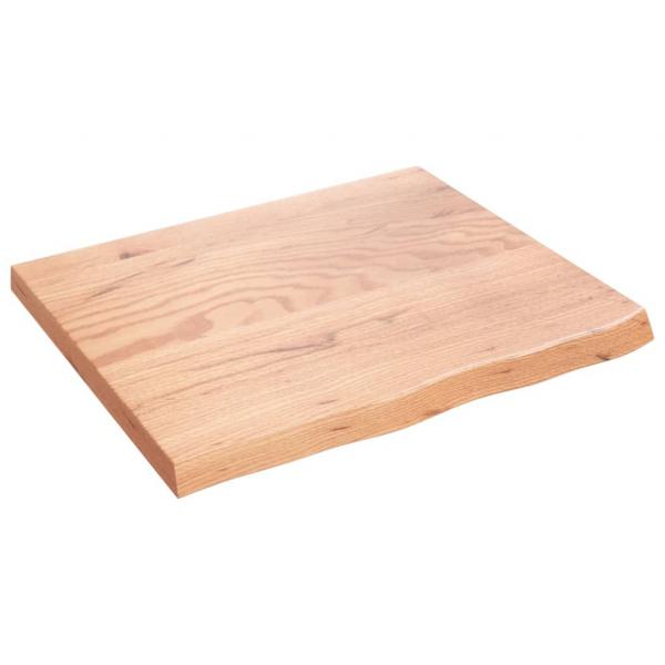 Tischplatte Hellbraun 60x50x2 cm Massivholz Eiche Behandelt