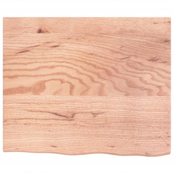 Tischplatte Hellbraun 60x50x2 cm Massivholz Eiche Behandelt