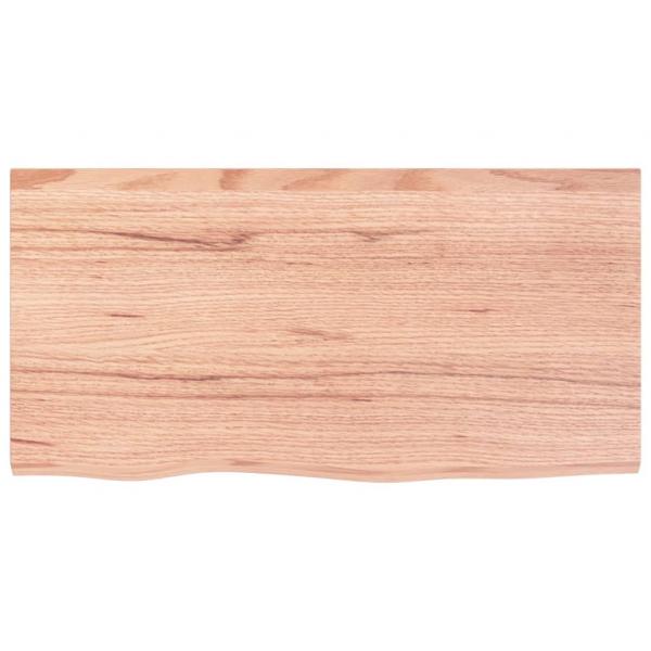 Tischplatte Hellbraun 80x40x2 cm Massivholz Eiche Behandelt
