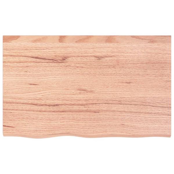 Tischplatte Hellbraun 80x50x2 cm Massivholz Eiche Behandelt