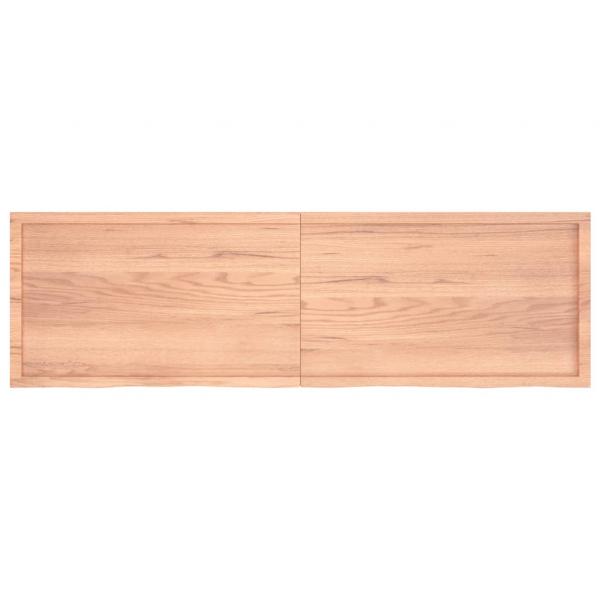 Tischplatte Hellbraun 200x60x(2-6)cm Massivholz Eiche Behandelt