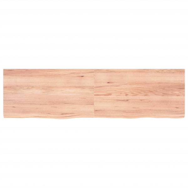 Tischplatte Hellbraun 180x50x(2-4)cm Massivholz Eiche Behandelt