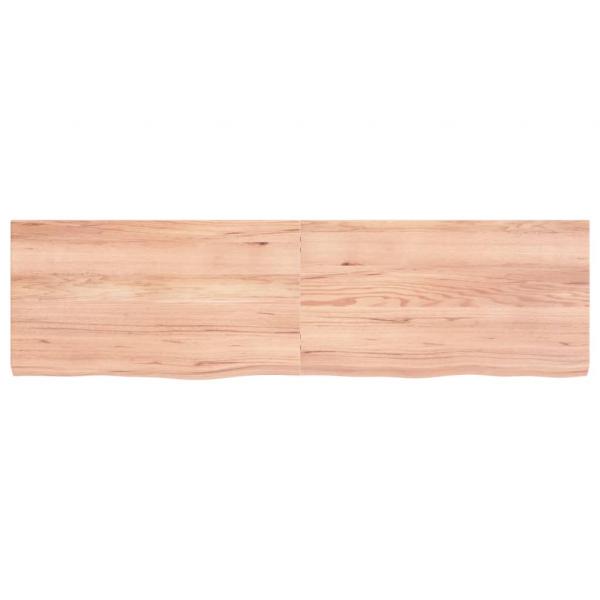 Tischplatte Hellbraun 180x50x(2-6)cm Massivholz Eiche Behandelt