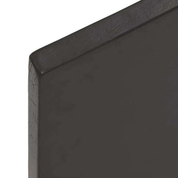 Tischplatte Dunkelbraun 60x50x2 cm Massivholz Eiche Behandelt