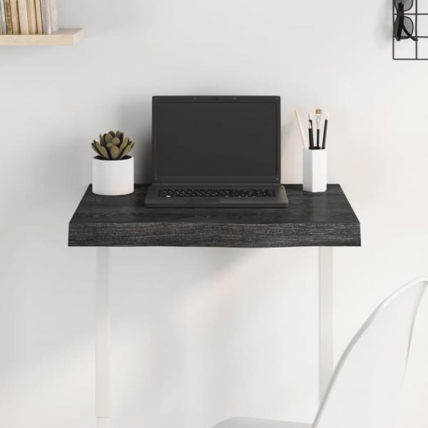 ARDEBO.de - Tischplatte Dunkelbraun 60x40x(2-6)cm Massivholz Eiche