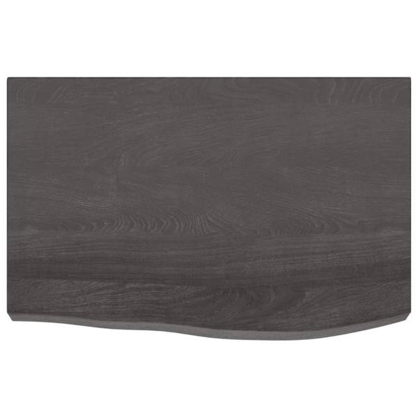 Tischplatte Dunkelbraun 60x40x(2-6)cm Massivholz Eiche