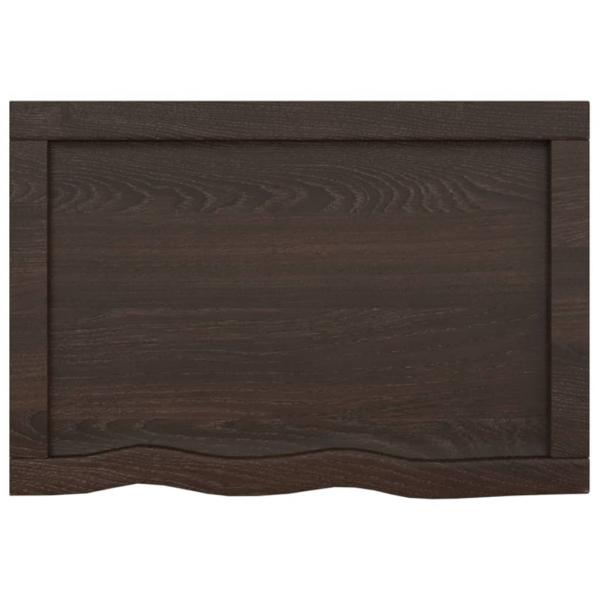 Tischplatte Dunkelbraun 60x40x(2-6)cm Massivholz Eiche