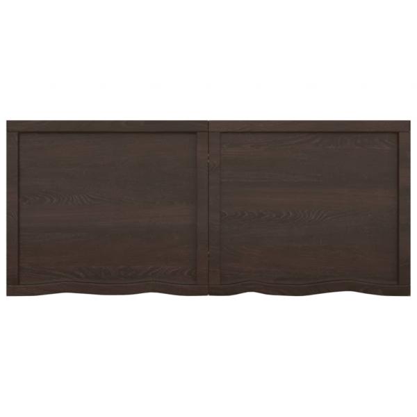 Tischplatte Dunkelbraun 140x60x(2-6)cm Massivholz Eiche