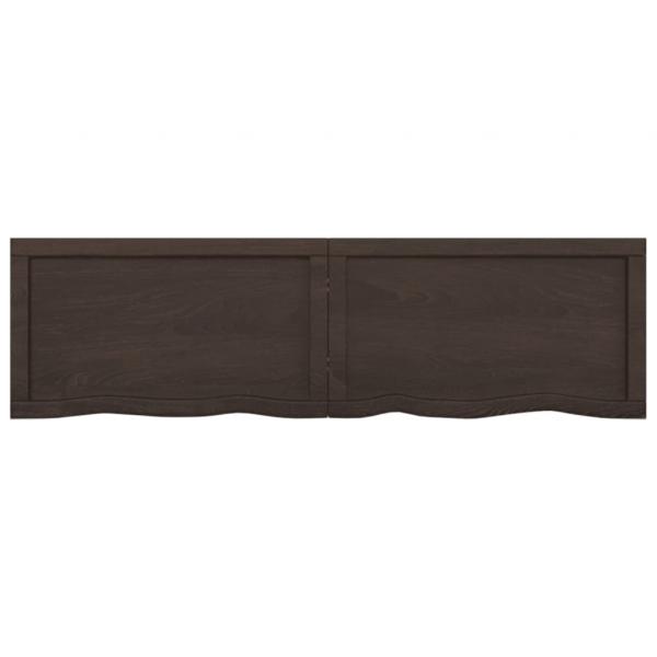 Tischplatte Dunkelbraun 140x40x(2-6)cm Massivholz Eiche