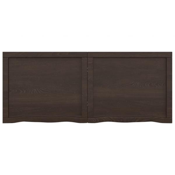 Tischplatte Dunkelbraun 120x50x(2-6)cm Massivholz Eiche