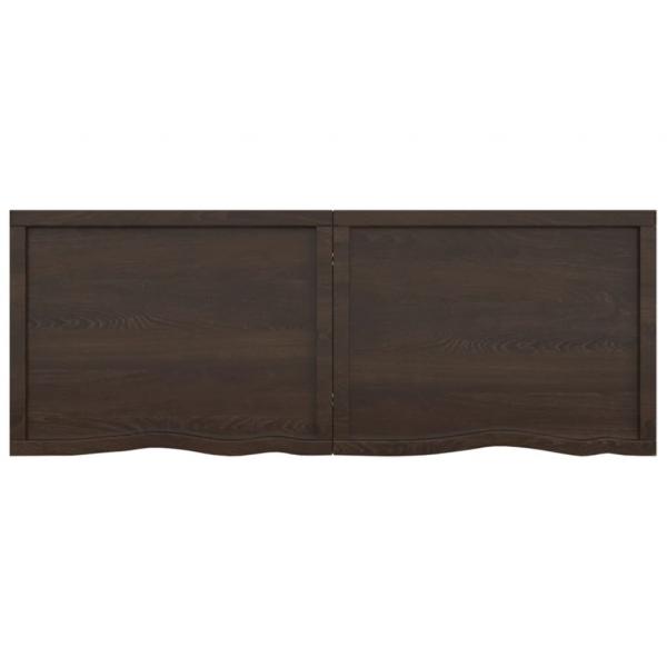 Tischplatte Dunkelbraun 160x60x(2-6)cm Massivholz Eiche