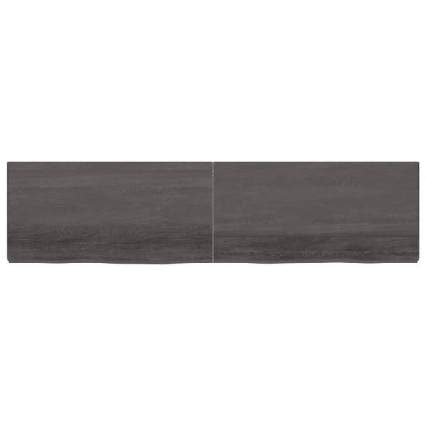 Tischplatte Dunkelbraun 200x50x(2-6)cm Massivholz Eiche