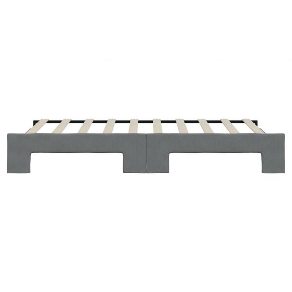 Tagesbett Ausziehbar Dunkelgrau 90x190 cm Stoff