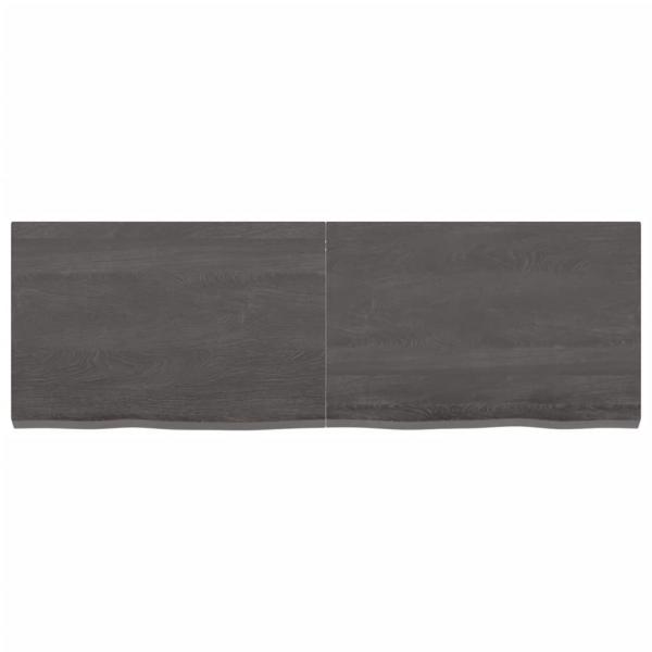 Tischplatte Dunkelbraun 120x40x(2-4)cm Massivholz Eiche