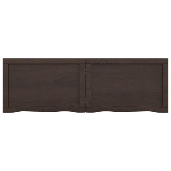 Tischplatte Dunkelbraun 120x40x(2-4)cm Massivholz Eiche