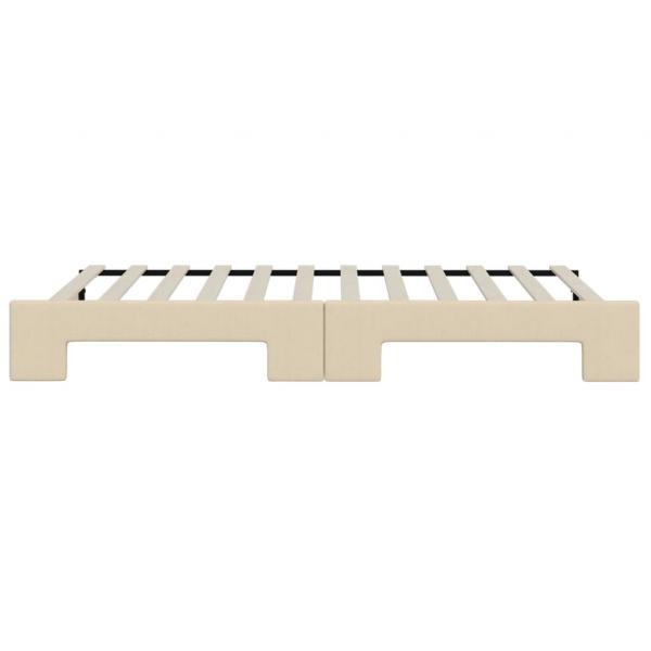 Tagesbett Ausziehbar Creme 100x200 cm Stoff
