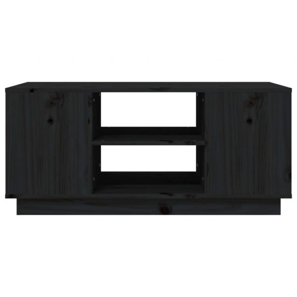 Couchtisch Schwarz 90x49x40,5 cm Massivholz Kiefer