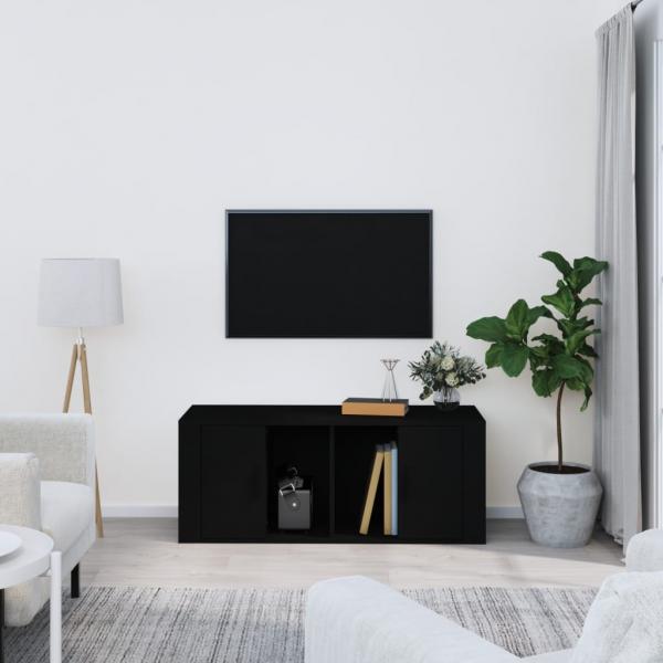 ARDEBO.de - TV-Schrank Schwarz 100x35x40 cm Holzwerkstoff