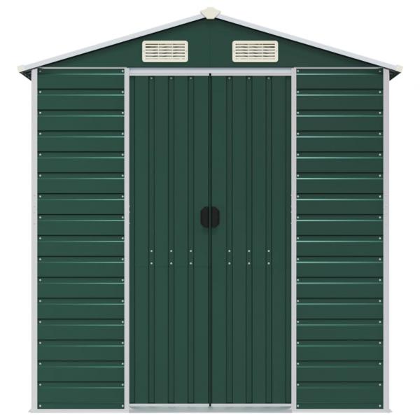Gerätehaus Grün 191x385x198 cm Verzinkter Stahl