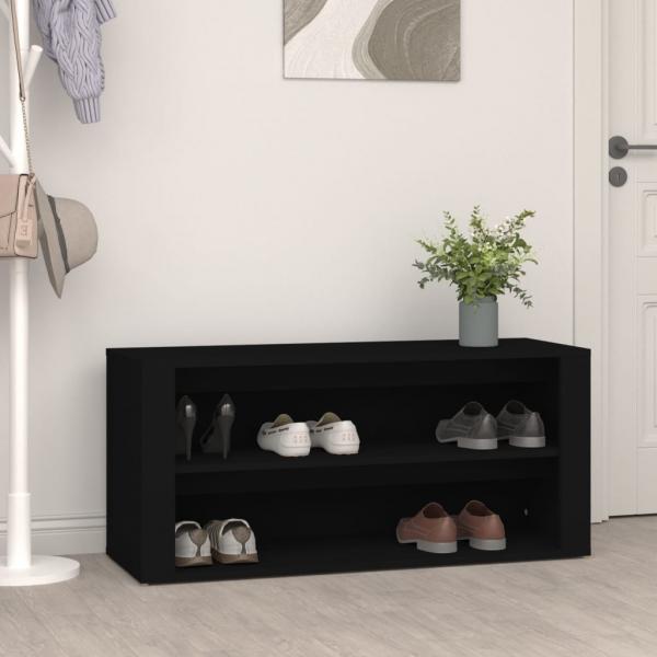 ARDEBO.de - Schuhregal Schwarz 100x35x45 cm Holzwerkstoff