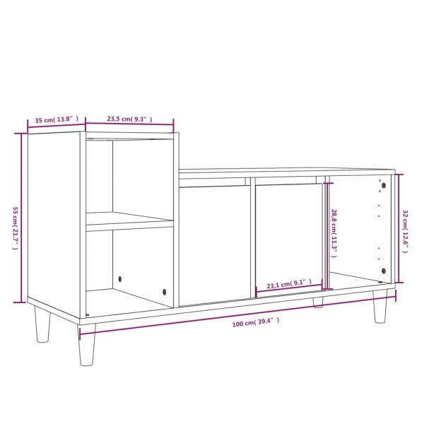 ARDEBO.de - TV-Schrank Braun Eichen-Optik 100x35x55 cm Holzwerkstoff