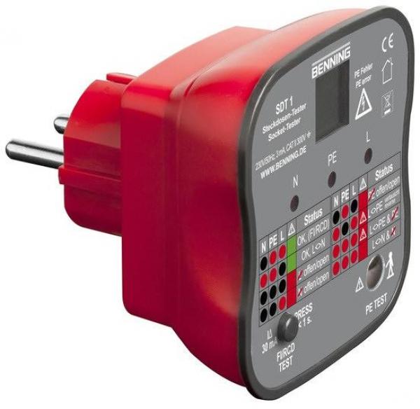 ARDEBO.de Benning SDT1 Steckdosentester mit Fingerkontakt