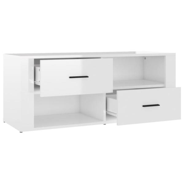 ARDEBO.de - TV-Schrank Hochglanz-Weiß 100x35x40 cm Holzwerkstoff