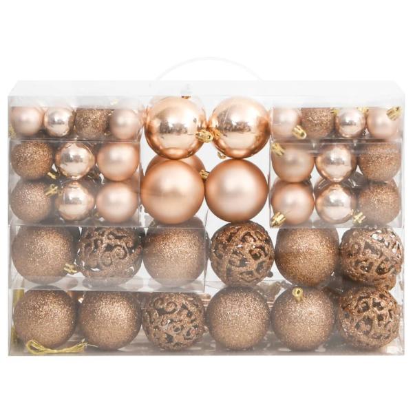 111-tlg. Weihnachtskugel-Set Rosegold Polystyrol