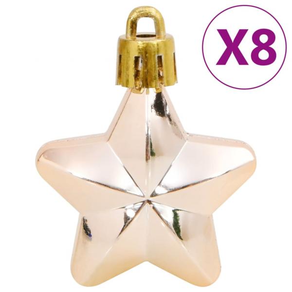 111-tlg. Weihnachtskugel-Set Rosegold Polystyrol