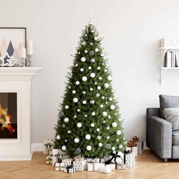 ARDEBO.de - 111-tlg. Weihnachtskugel-Set Weiß und Grau Polystyrol