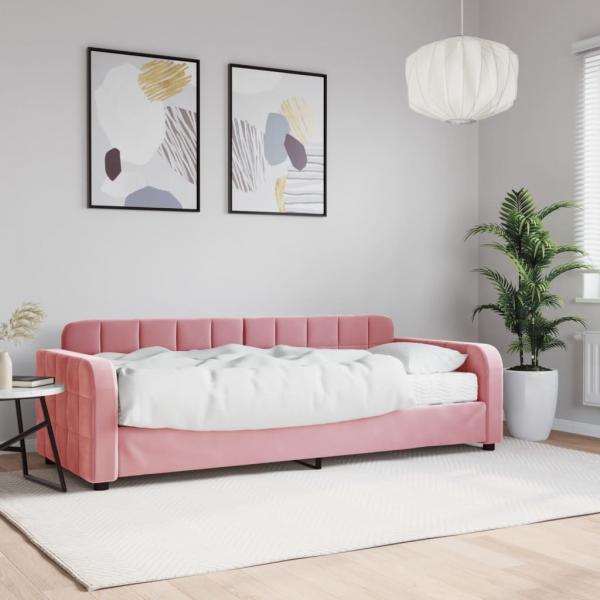 ARDEBO.de - Tagesbett mit Matratze Rosa 80x200 cm Samt